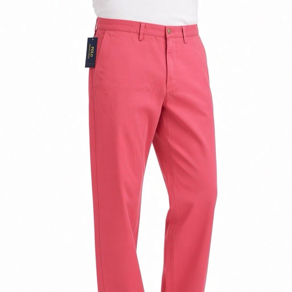 Polo Ralph Lauren Chino Pants Men’s 33X30 Fits 34 Pink Classic Fit Cotton Twill